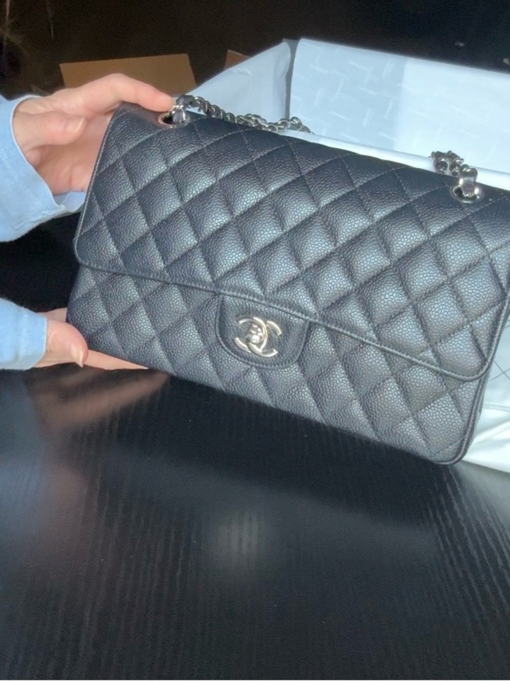 Flawless Iconic Chanel Medium Caviar Flap Bag